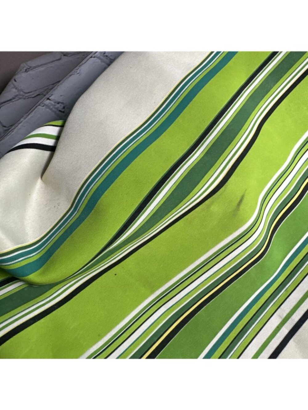 Twos Company Stripe Packable Beach Backpack Tote Vegan Green Black - Picture 5 of 13